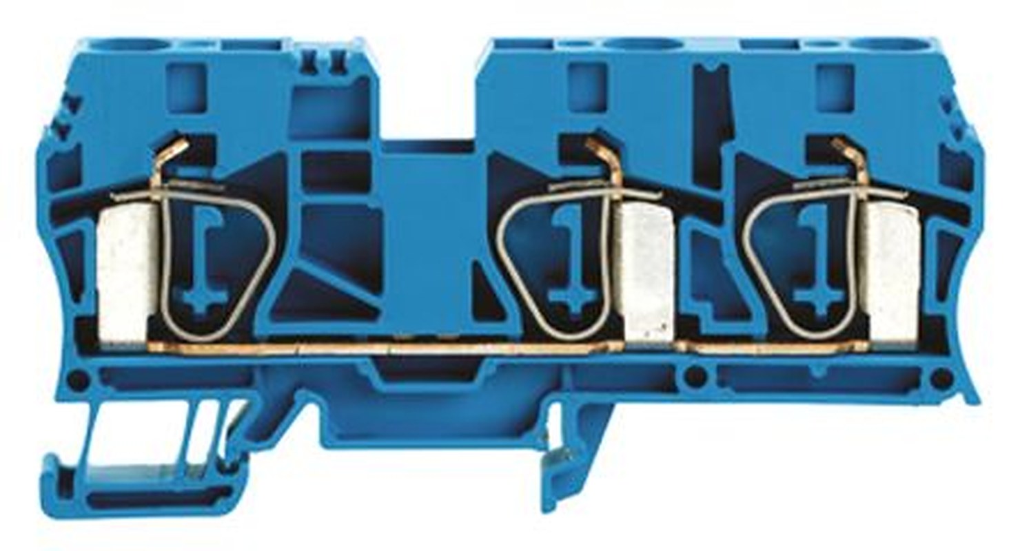 Weidmüller 1767700000 Z Series Feed Through Terminal Block Blue, 1-Level, Clamp