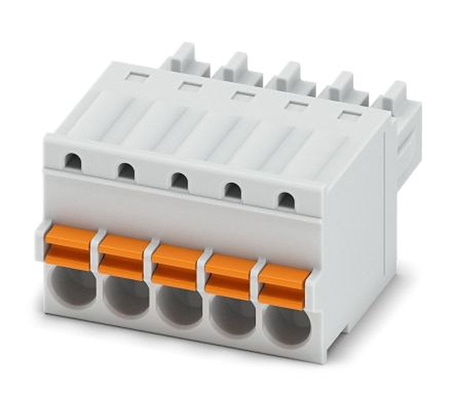 Phoenix Contact FK-MCP 1.5/5-ST-3.5 GY7035 Series Pluggable Terminal Block, 5-Contact, 3.5 mm Pitch, 1 Row, 1773604