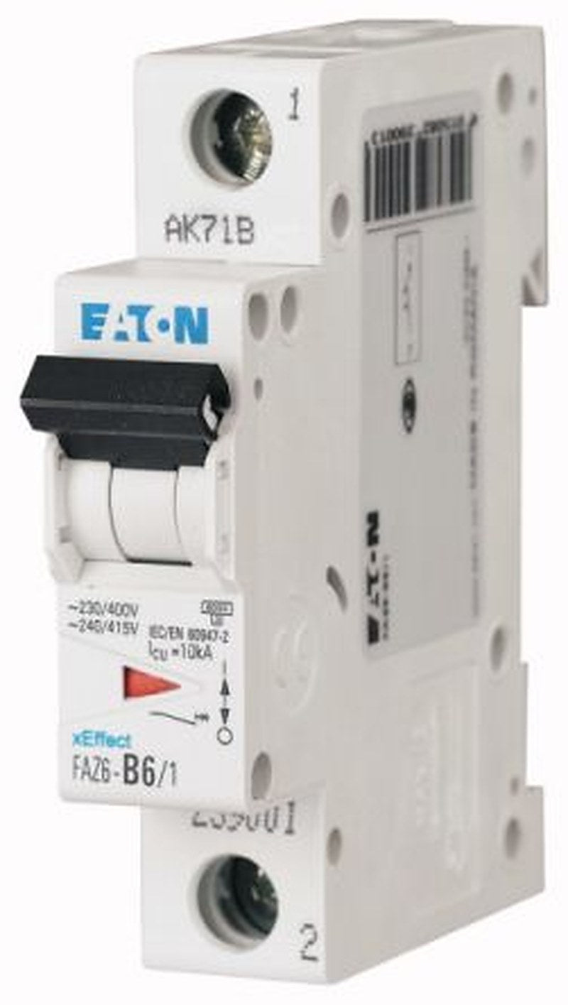 Eaton xEffect xEffect Miniature Circuit Breaker, 1-Pole, 1A, Type B, 240V ac AC, 6 kA Breaking Capacity