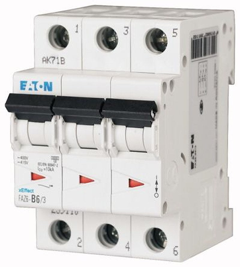 Eaton xEffect xEffect Miniature Circuit Breaker, 3-Pole, 500mA, Type D, 400V ac AC, 6 kA Breaking Capacity