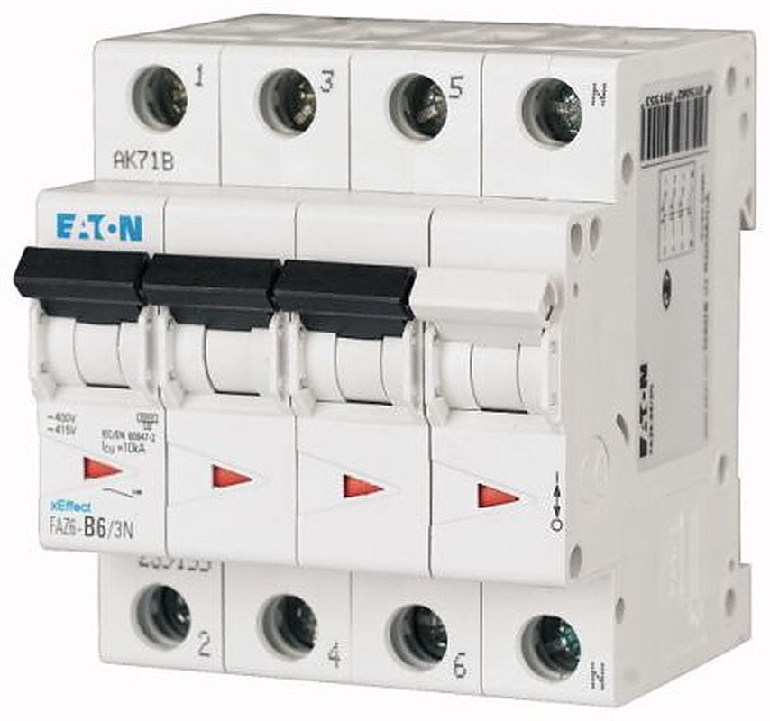Eaton xEffect xEffect Miniature Circuit Breaker, 3-Pole, 1.6A, Type D, 400V ac AC, 6 kA Breaking Capacity