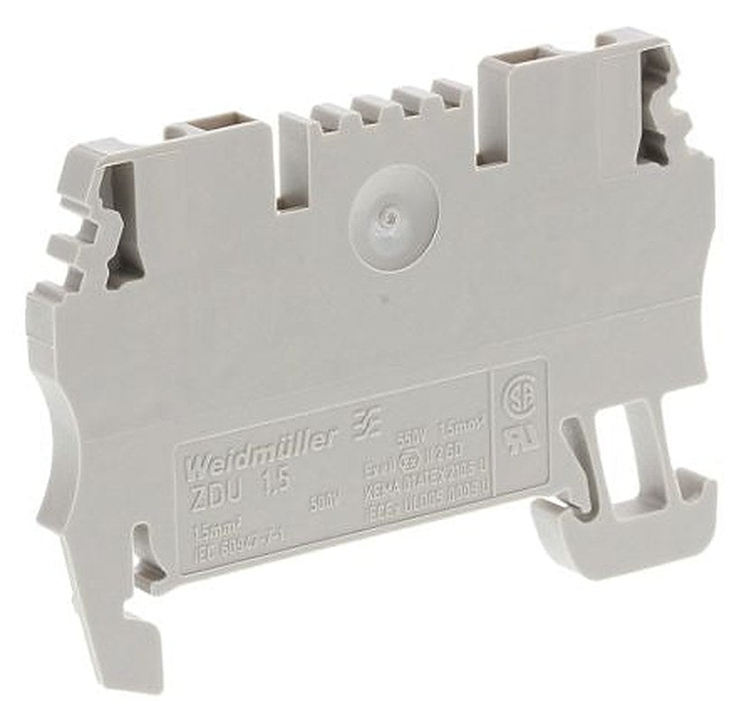 Weidmüller 1775480000 ZDU Series DIN Rail Terminal Brown, 1.5mm², 1-Level, Clamp