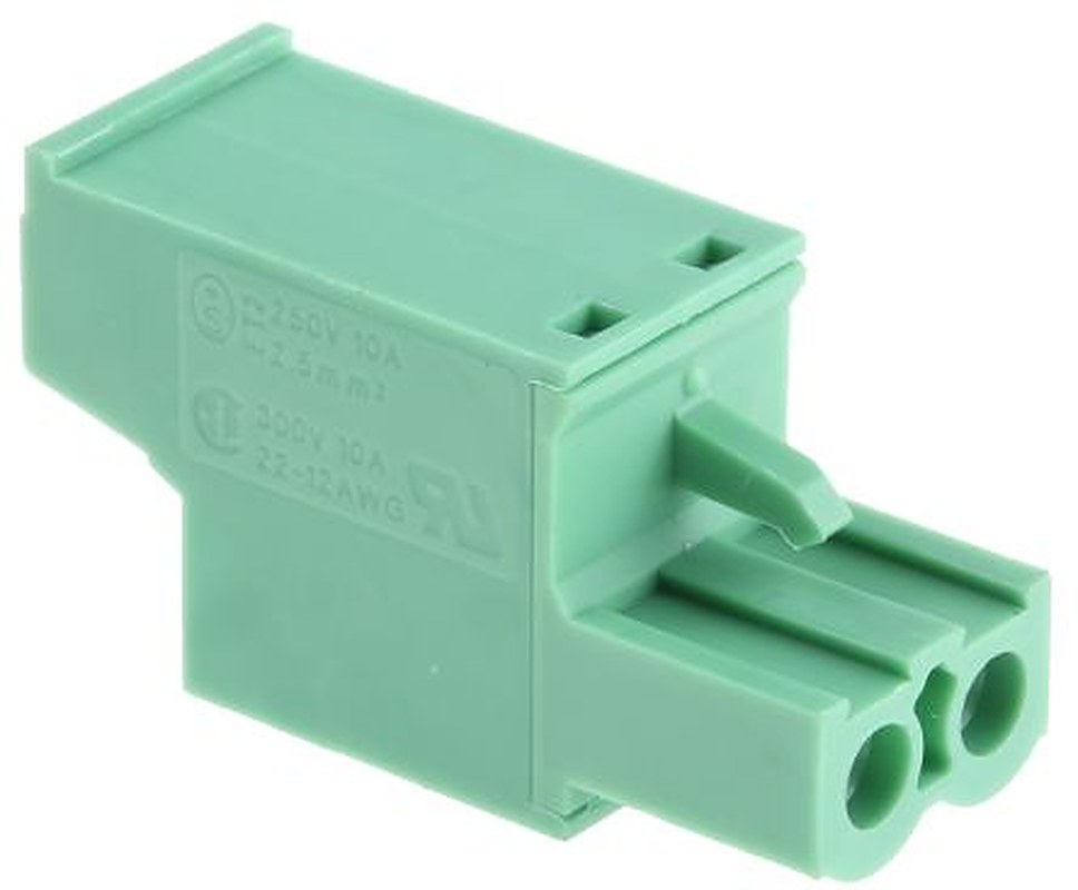 Phoenix Contact FRONT-MSTB 2.5/2-ST-5.08 Series Pluggable Terminal Block, 2-Contact, 5.08 mm Pitch, 1 Row, 1777280