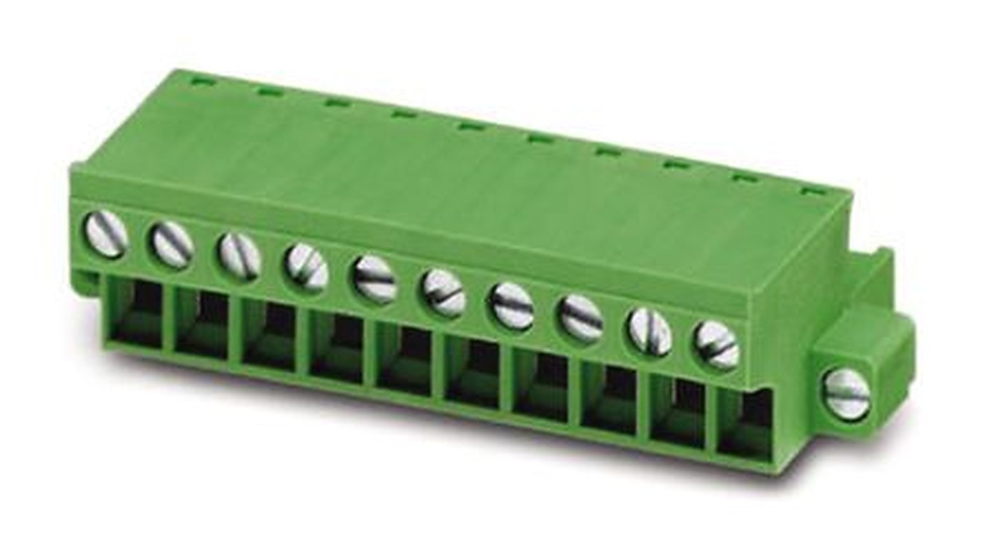 Phoenix Contact FRONT-MSTB 2.5/10-STF-5.08 Series Pluggable Terminal Block, 10-Contact, 5.08 mm Pitch, 1 Row, 1777879