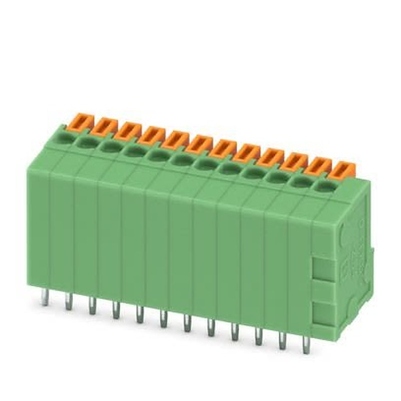 Phoenix Contact FFKDSA1 Series PCB Terminal Block, 12-Contact, 2.54 mm Pitch, Wave Soldering Mount, 1 Row
