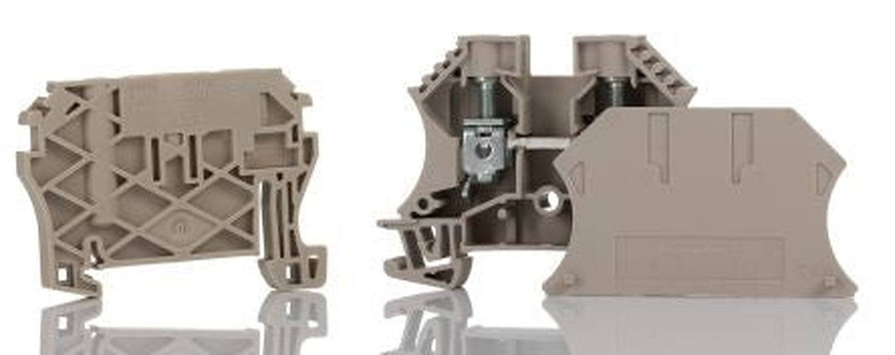 Weidmüller 1781750000 WDU Series DIN Rail Terminal Block Dark Beige, 10mm², 1-Level, Screw, ATEX