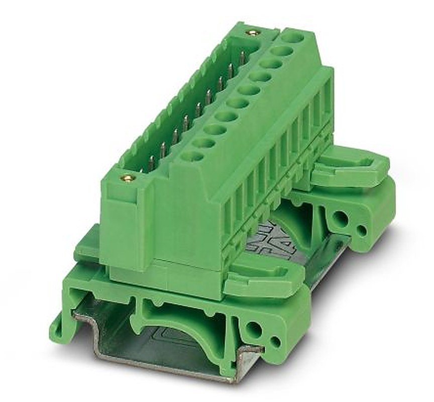 Phoenix Contact 1788091 UMSTBVK 2.5/19-GF-5.08 Series DIN Rail Connector Green, 2.5mm², Screw