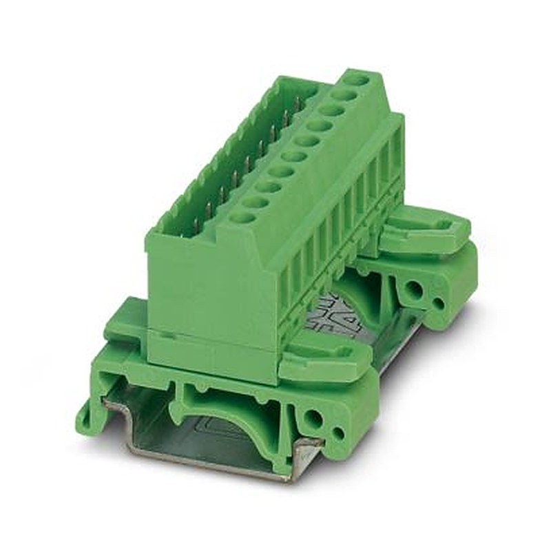 Phoenix Contact 4 Pole Horizontal DIN Connector, 12A, 320V, Screw-On, DIN Rail Male