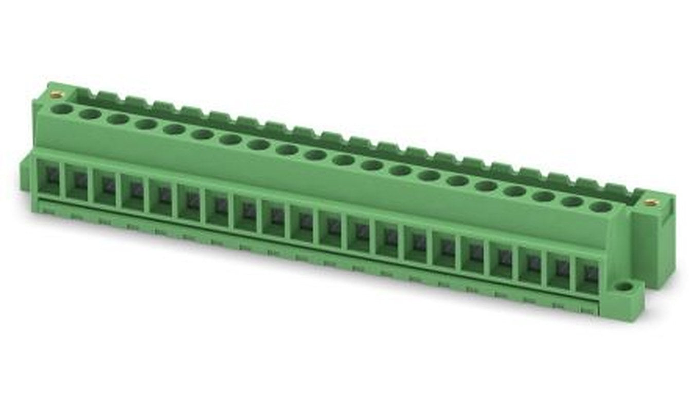 Phoenix Contact MVSTBU 2.5/20-GFB-5.08 Series Straight Surface PCB Socket, 20 Contact(s), 5.08 mm Pitch, 1 Row