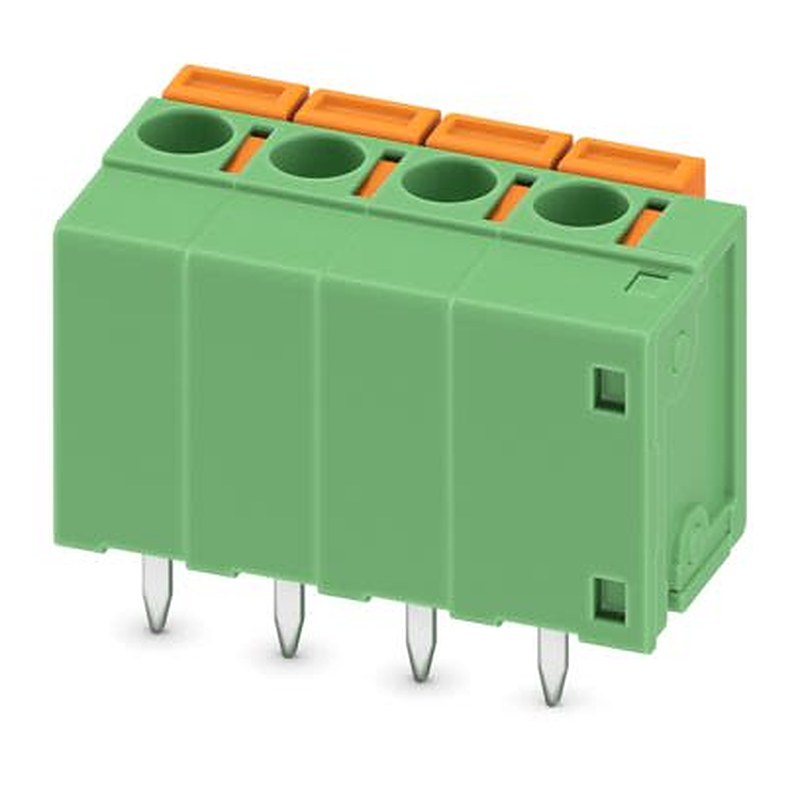 Phoenix Contact FFKDS(A)/V1 Series PCB Terminal Block, 4-Contact, 5.08 mm Pitch, Wave Soldering Mount, 1 Row