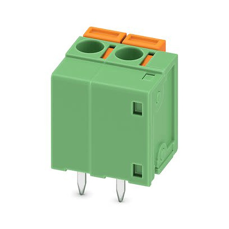 Phoenix Contact 08- 2, FFKDSA1/V1-5 Series PCB Terminal Block, 2-Contact, 5.08 mm Pitch, Wave Soldering Mount, 1 Row
