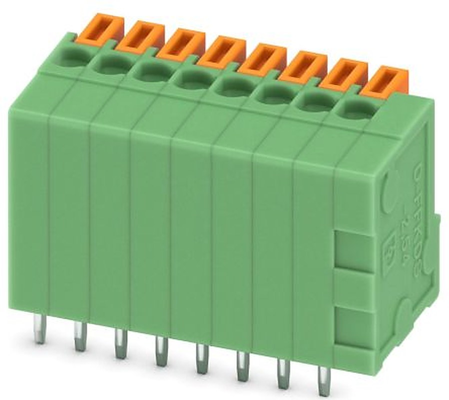 Phoenix Contact FFKDSA1/V-2.54- 8 Series Right Angle PCB Terminal Block, 8 Contact(s), 2.54 mm Pitch, 1 Row
