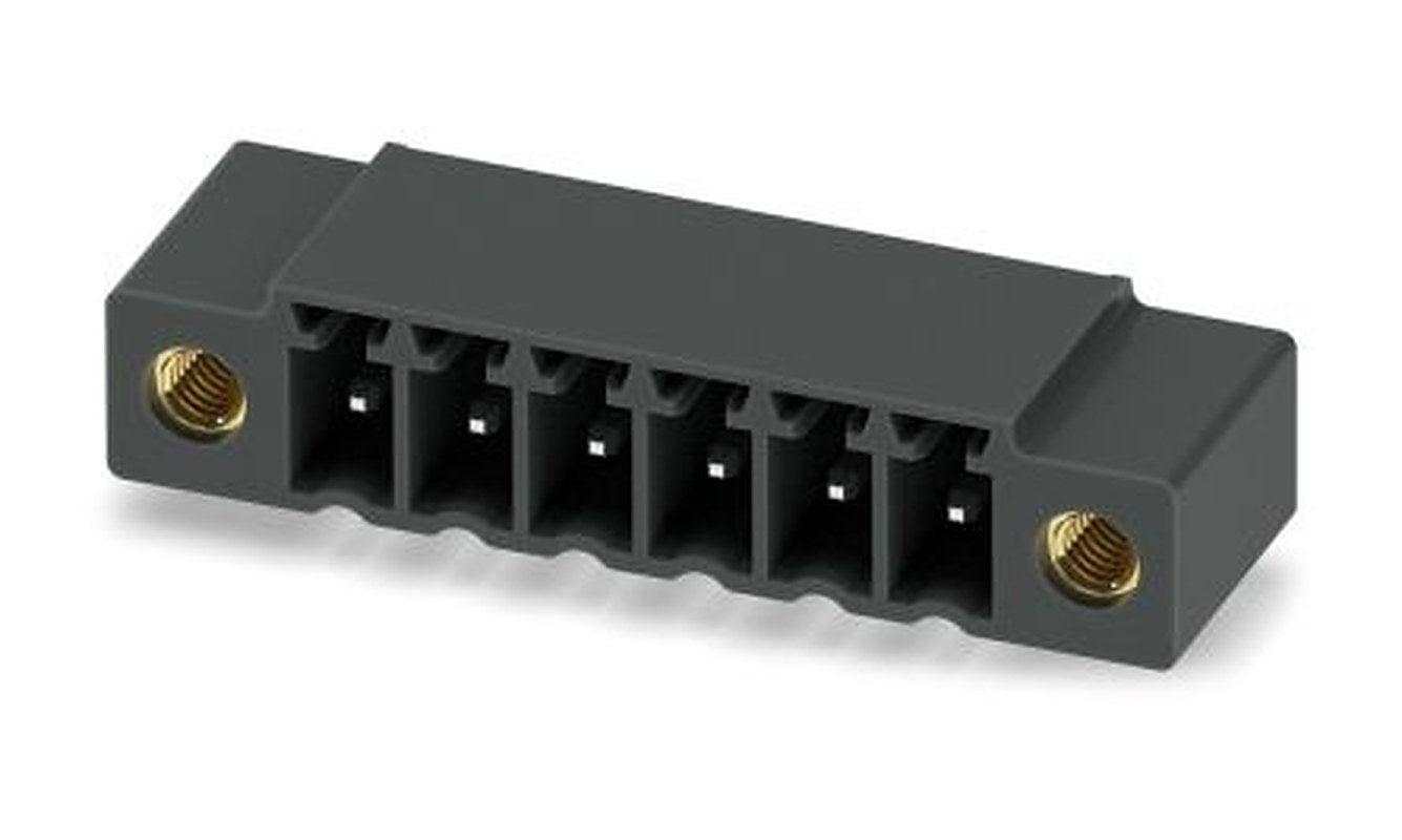 Phoenix Contact MC 1.5/ 6-GF-3.5 P14 THR Series Pluggable Terminal Block, 6-Contact, 3.5 mm Pitch, 1 Row, 1789685