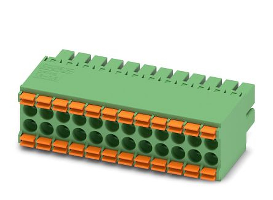 Phoenix Contact DFMC 1.5/12-ST-3.5 Series Pluggable Terminal Block, 24-Contact, 3.5 mm Pitch, 2 Row, 1790205
