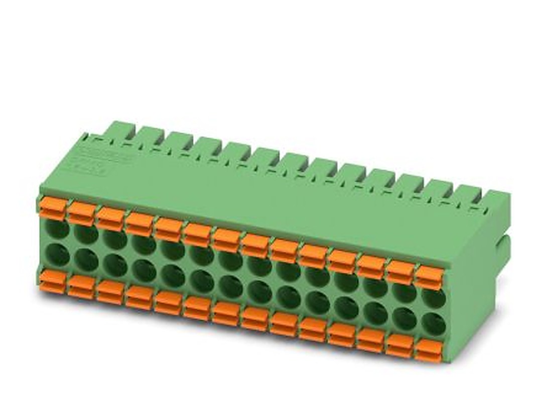Phoenix Contact DFMC 1.5/14-ST-3.5 Series Pluggable Terminal Block, 28-Contact, 3.5 mm Pitch, 2 Row, 1790221