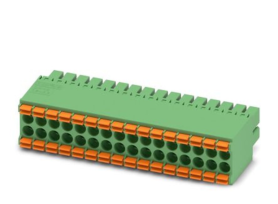Phoenix Contact DFMC 1.5/16-ST-3.5 Series Pluggable Terminal Block, 32-Contact, 3.5 mm Pitch, 2 Row, 1790247
