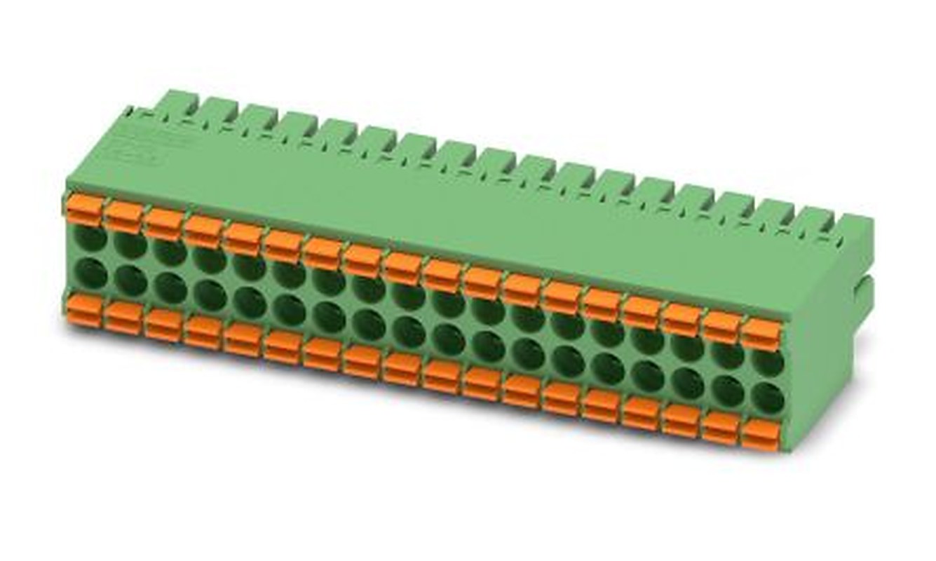 Phoenix Contact DFMC 1.5/18-ST-3.5 Series Pluggable Terminal Block, 36-Contact, 3.5 mm Pitch, 2 Row, 1790263