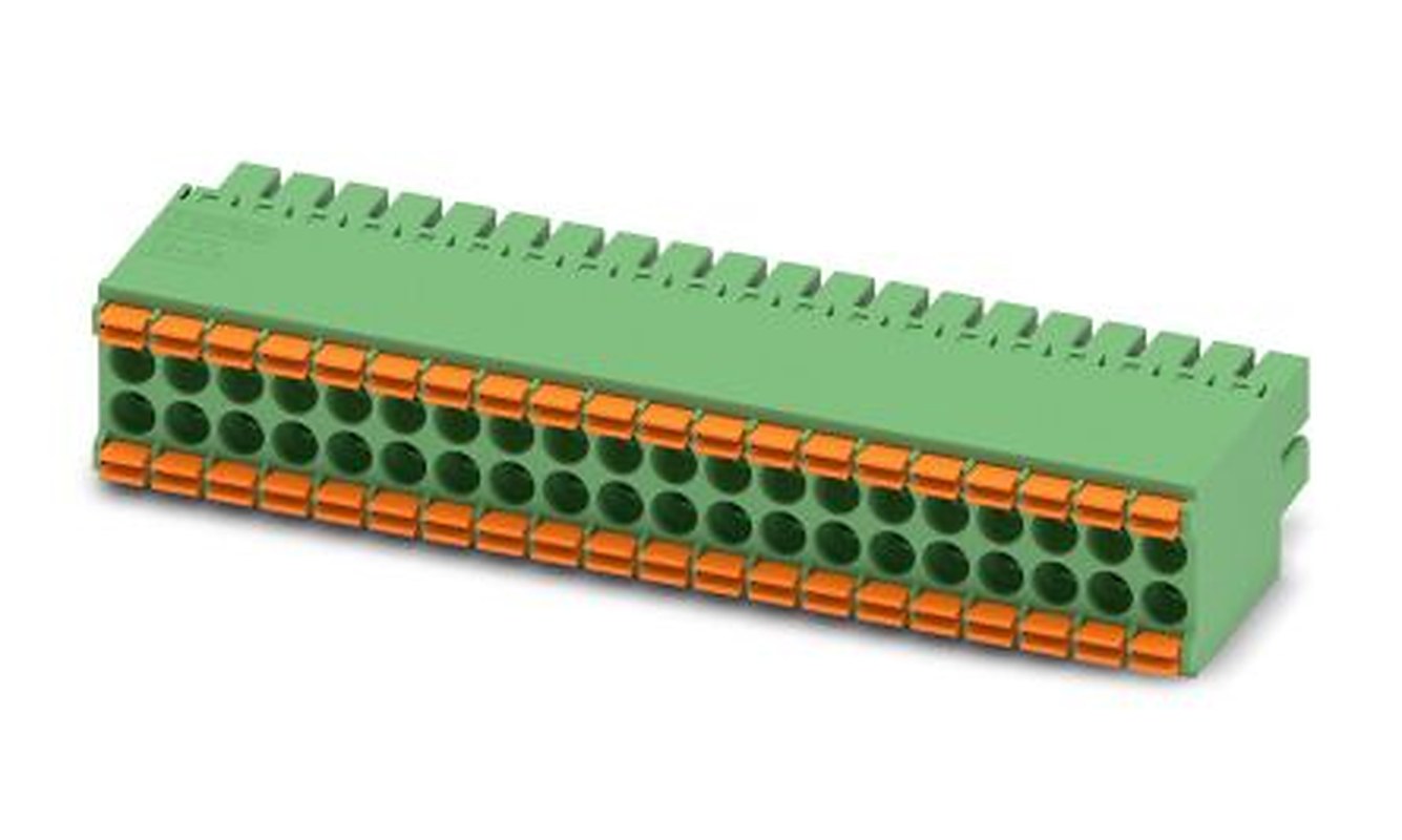 Phoenix Contact DFMC 1.5/20-ST-3.5 Series Pluggable Terminal Block, 40-Contact, 3.5 mm Pitch, 2 Row, 1790289