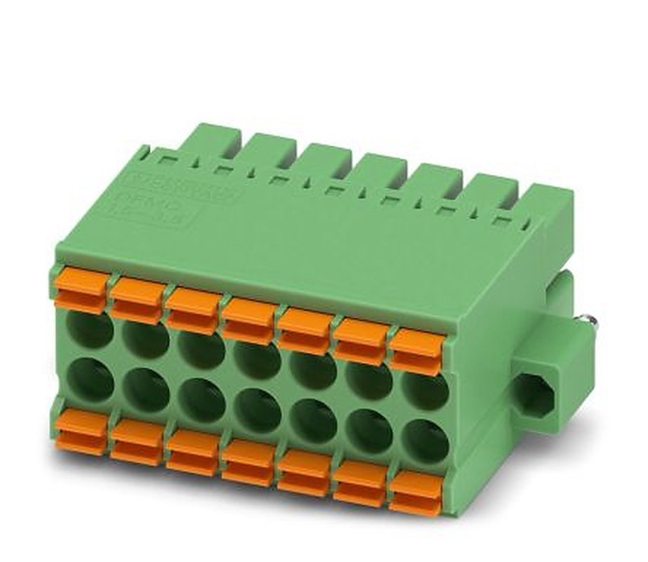 Phoenix Contact DFMC 1.5/7-STF-3.5 Series Pluggable Terminal Block, 14-Contact, 3.5 mm Pitch, 2 Row, 1790344