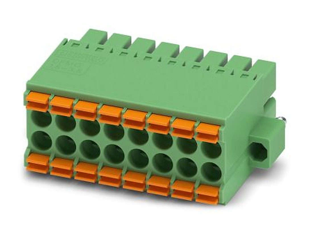 Phoenix Contact DFMC 1.5/8-STF-3.5 Series Pluggable Terminal Block, 16-Contact, 3.5 mm Pitch, 2 Row, 1790357