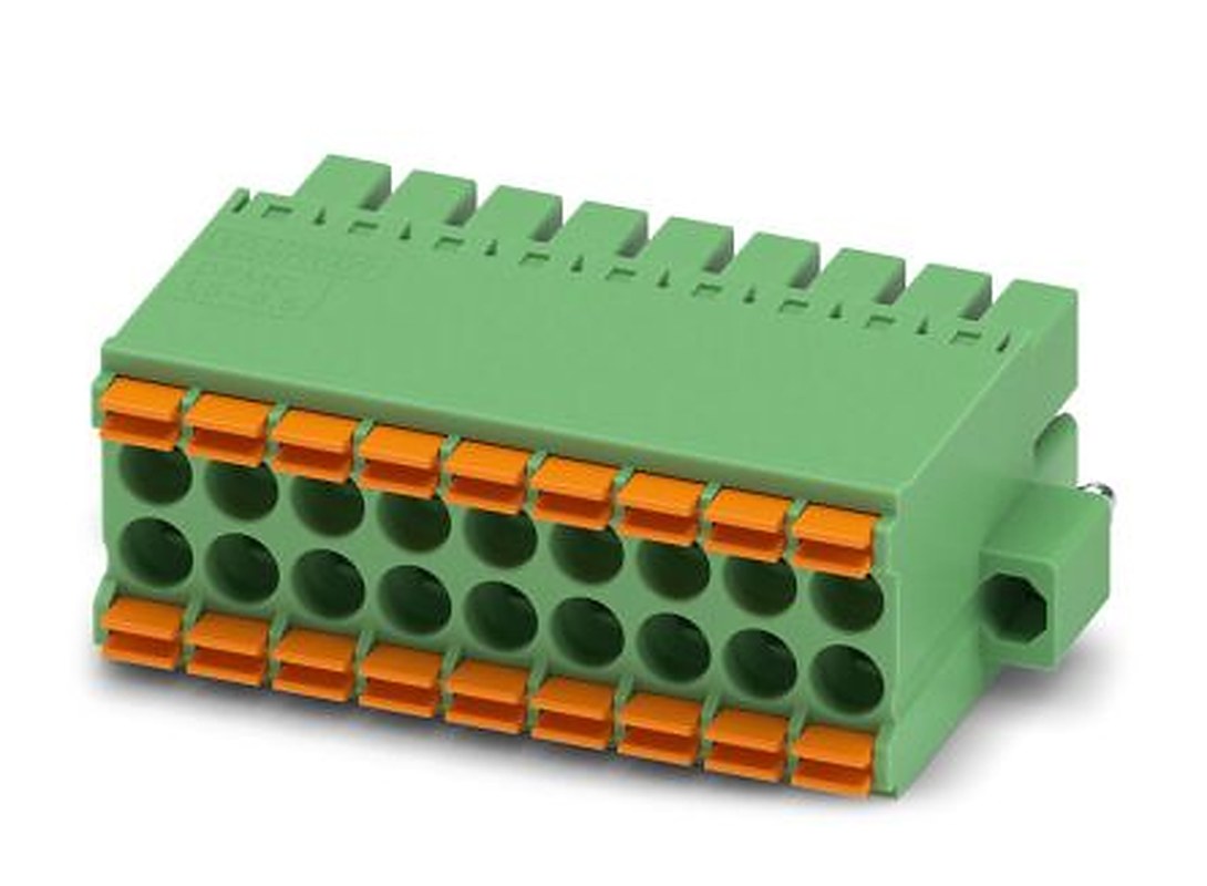 Phoenix Contact DFMC 1.5/9-STF-3.5 Series Pluggable Terminal Block, 18-Contact, 3.5 mm Pitch, 2 Row, 1790360