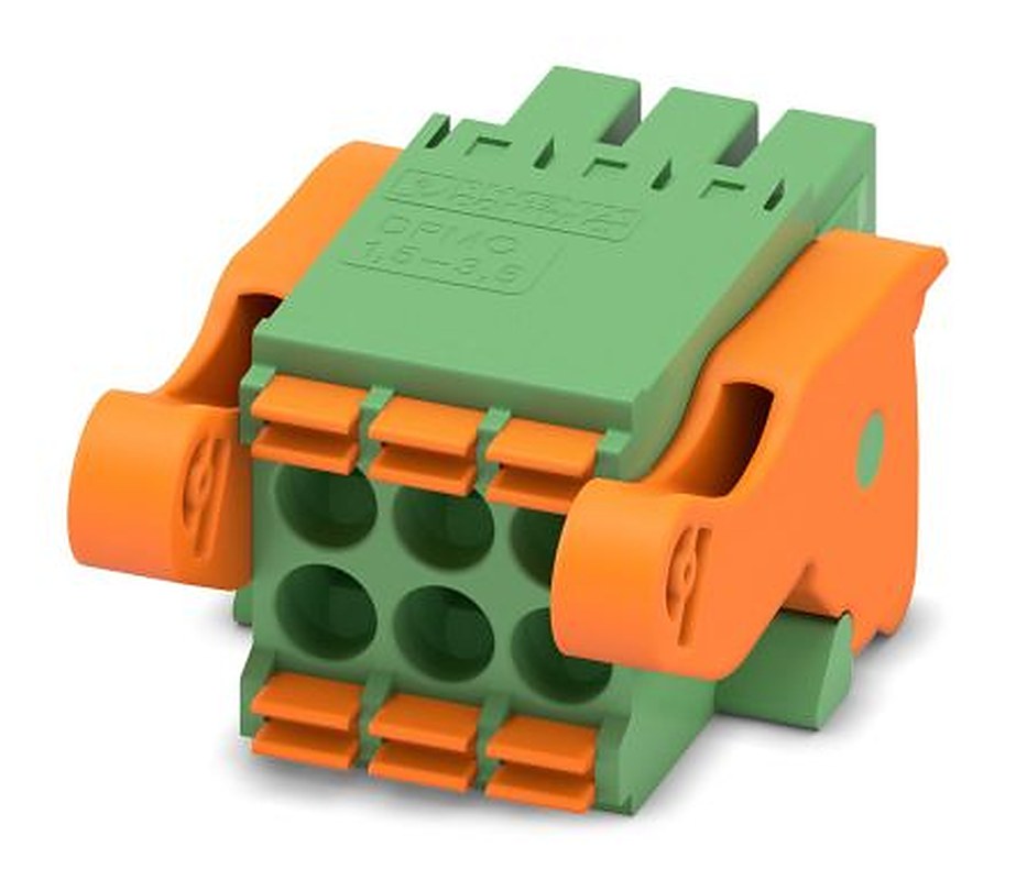 Phoenix Contact DFMC 1.5/3-ST-3.5-LR Series Pluggable Terminal Block, 6-Contact, 3.5 mm Pitch, 2 Row, 1790496