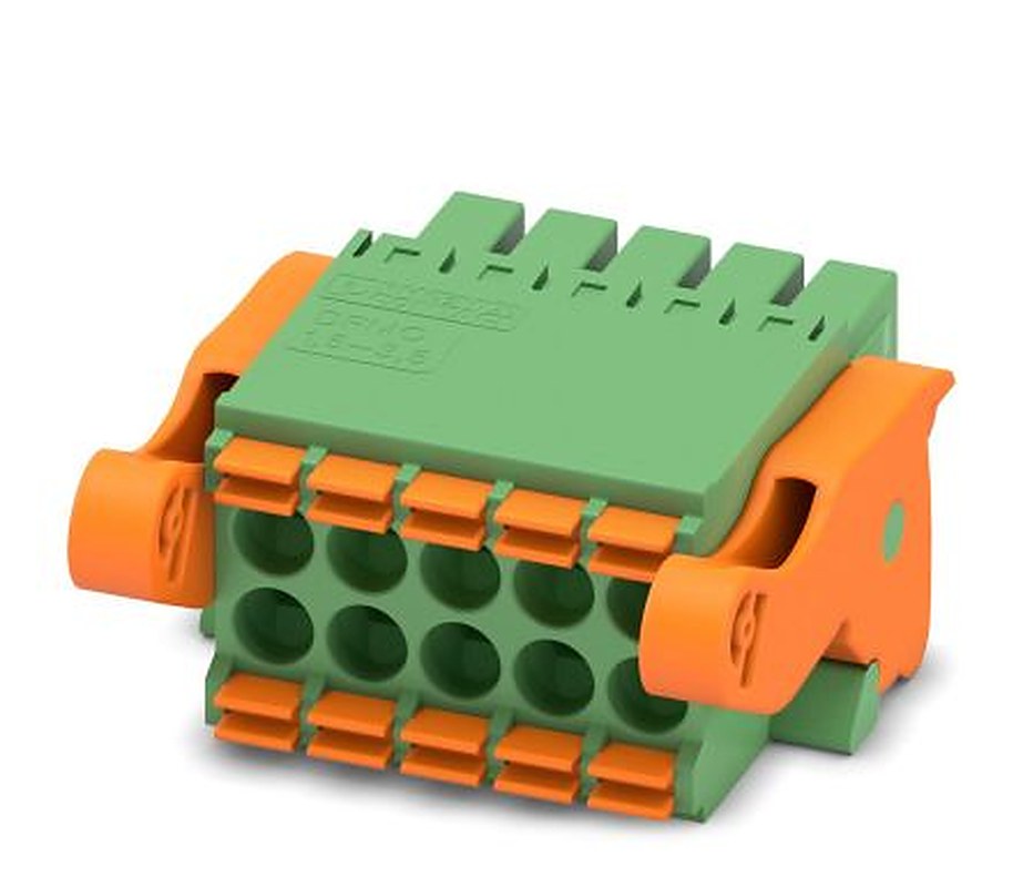 Phoenix Contact DFMC 1.5/5-ST-3.5-LR Series Pluggable Terminal Block, 10-Contact, 3.5 mm Pitch, 2 Row, 1790519