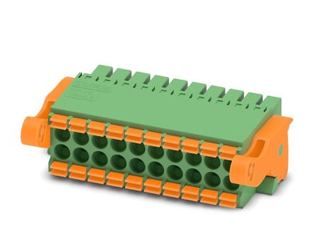 Phoenix Contact DFMC 1.5/10-ST-3.5-LR Series Pluggable Terminal Block, 20-Contact, 3.5 mm Pitch, 2 Row, 1790564
