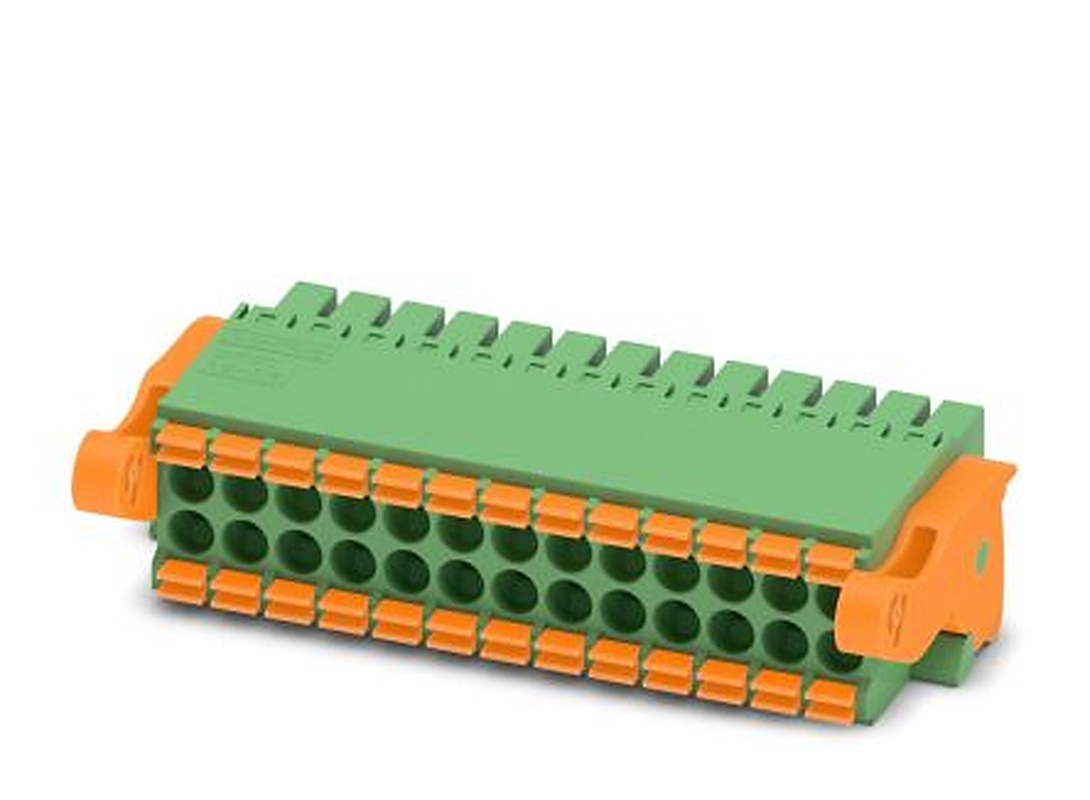 Phoenix Contact DFMC 1.5/13-ST-3.5-LR Series Pluggable Terminal Block, 26-Contact, 3.5 mm Pitch, 2 Row, 1790593