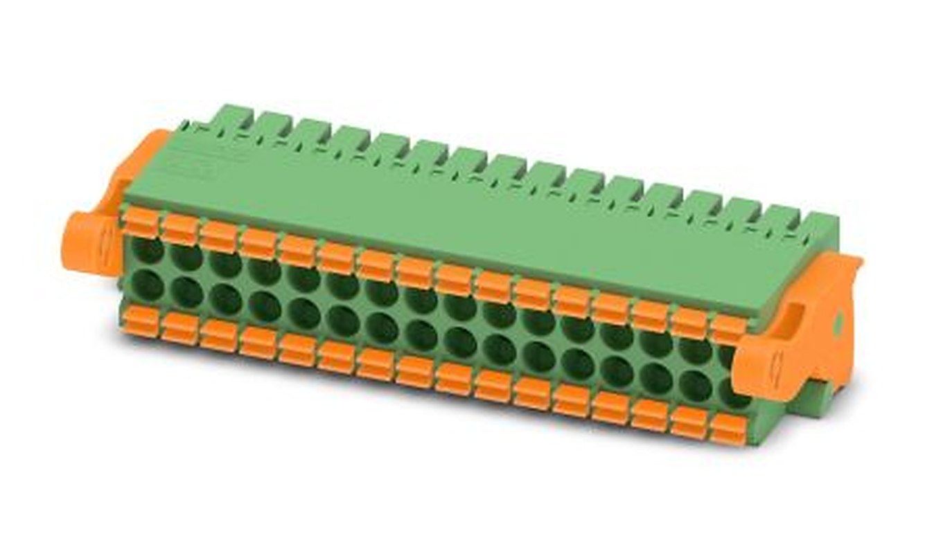Phoenix Contact DFMC 1.5/16-ST-3.5-LR Series Pluggable Terminal Block, 32-Contact, 3.5 mm Pitch, 2 Row, 1790629