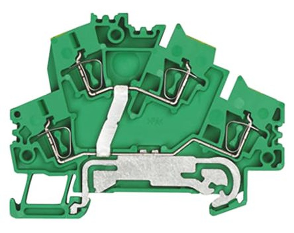 Weidmüller 1791010000 Z Series PE Terminal Green, Yellow, 0.5mm², 4 mm², 2-Level, Clamp