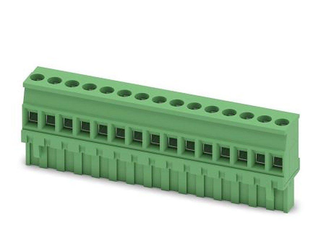 Phoenix Contact MVSTBR 2.5/15-ST Series Pluggable Terminal Block, 15-Contact, 5 mm Pitch, 1 Row, 1792142