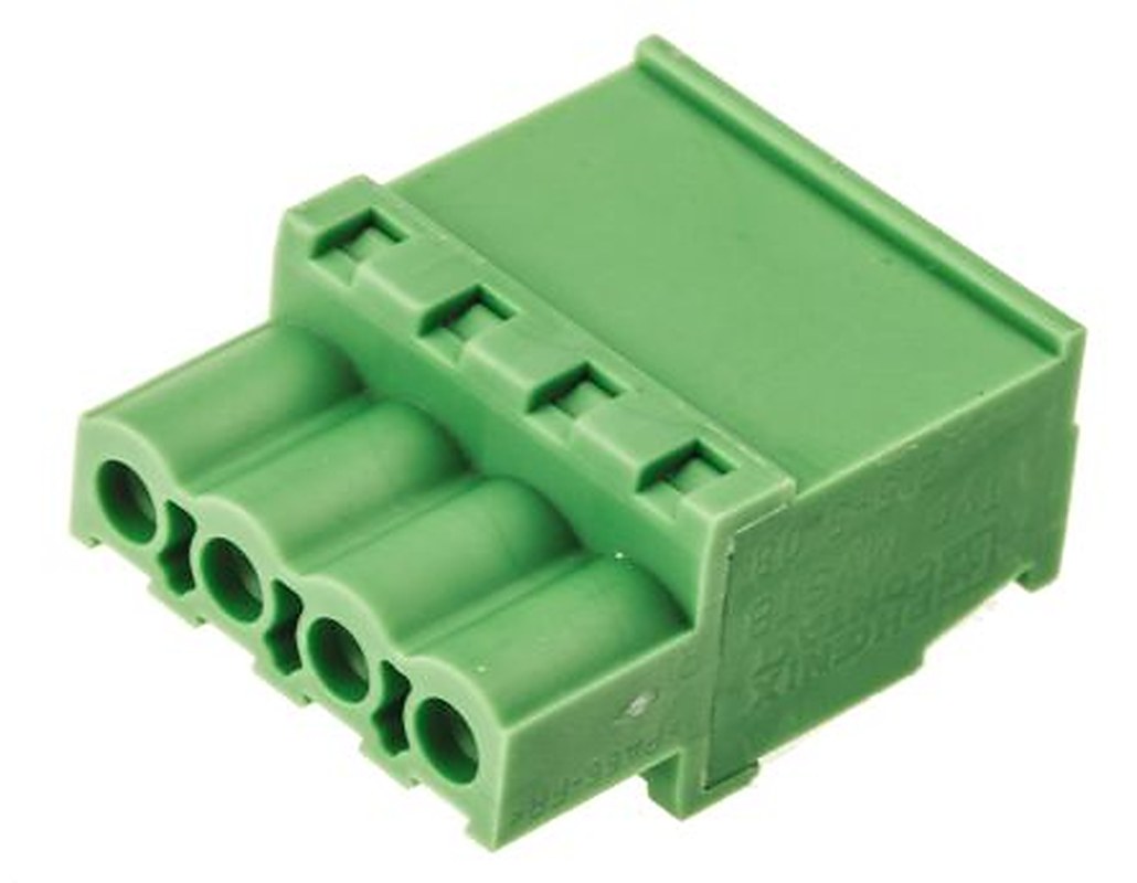 Phoenix Contact CLASSIC COMBICON MVSTBR Series Pluggable Terminal Block, 4-Contact, 5.08 mm Pitch, 1 Row, 1792265