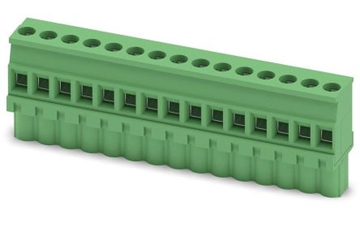 Phoenix Contact MVSTBW 2.5/15-ST-5.08 Series PCB Terminal Block, 15-Contact, 5.08 mm Pitch, 1 Row, 1792883