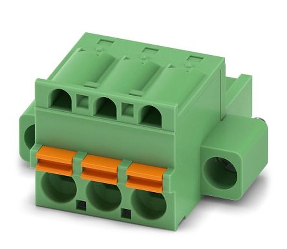 Phoenix Contact FKC 2.5/3-STF-5.08 EX Series Pluggable Terminal Block, 3-Contact, 5.08 mm Pitch, 1 Row, 1796005