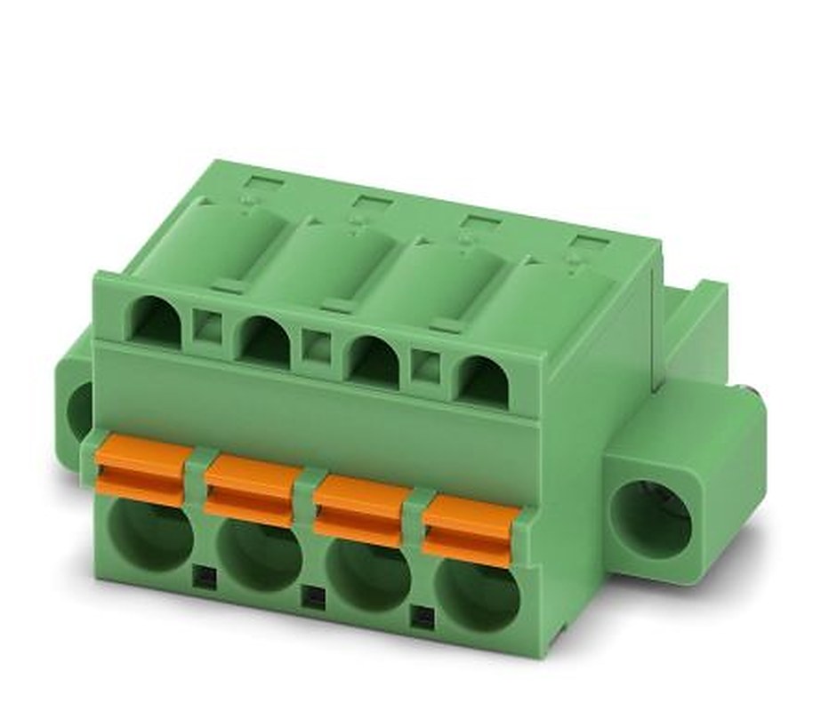 Phoenix Contact FKC 2.5/4-STF-5.08 EX Series Pluggable Terminal Block, 4-Contact, 5.08 mm Pitch, 1 Row, 1796018