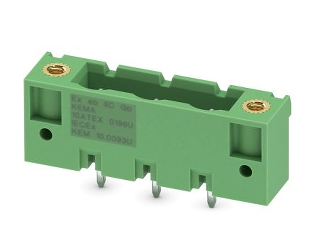 Phoenix Contact GMSTBV 2.5/ 3-GF-7.62 EX Series Pluggable Terminal Block, 3-Contact, 7.62 mm Pitch, 1 Row, 1796678