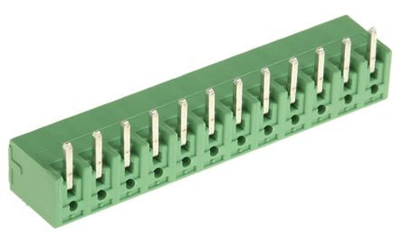 Phoenix Contact MC 1.5/12-G-3.81 Series Pluggable Terminal Block, 12-Contact, 3.81 mm Pitch, 1 Row, 1803374