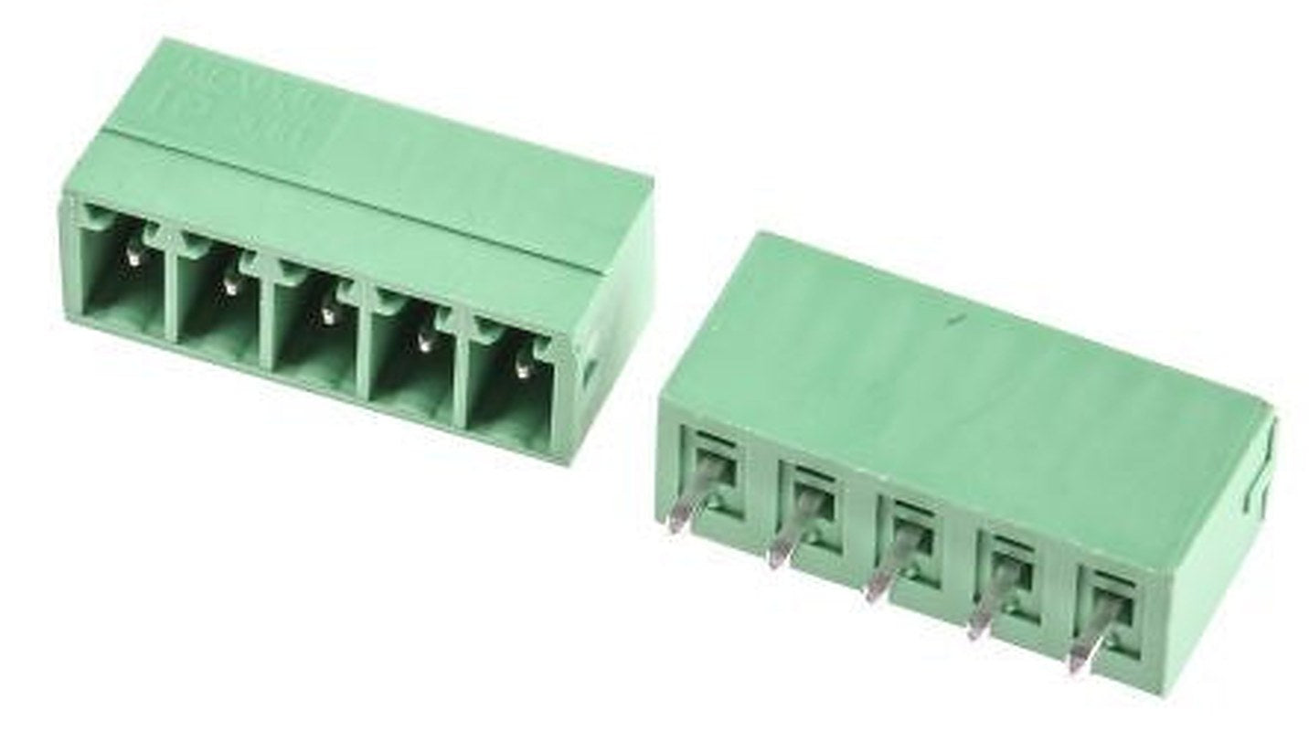Phoenix Contact MCV 1.5/5-G-3.81 Series Pluggable Terminal Block, 5-Contact, 3.81 mm Pitch, 1 Row, 1803455