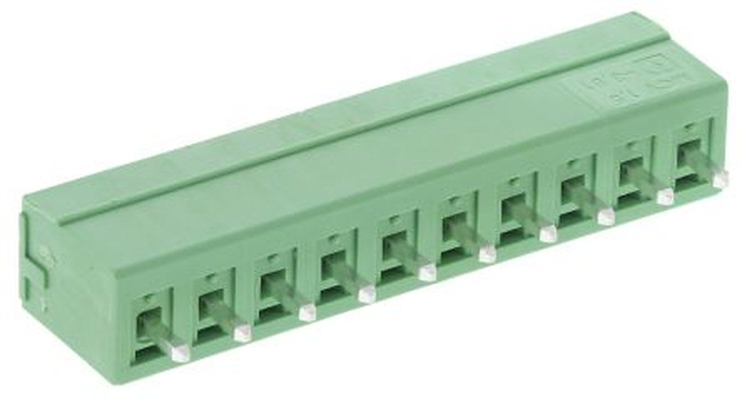 Phoenix Contact MCV 1.5/10-G-3.81 Series Pluggable Terminal Block, 10-Contact, 3.81 mm Pitch, 1 Row, 1803507