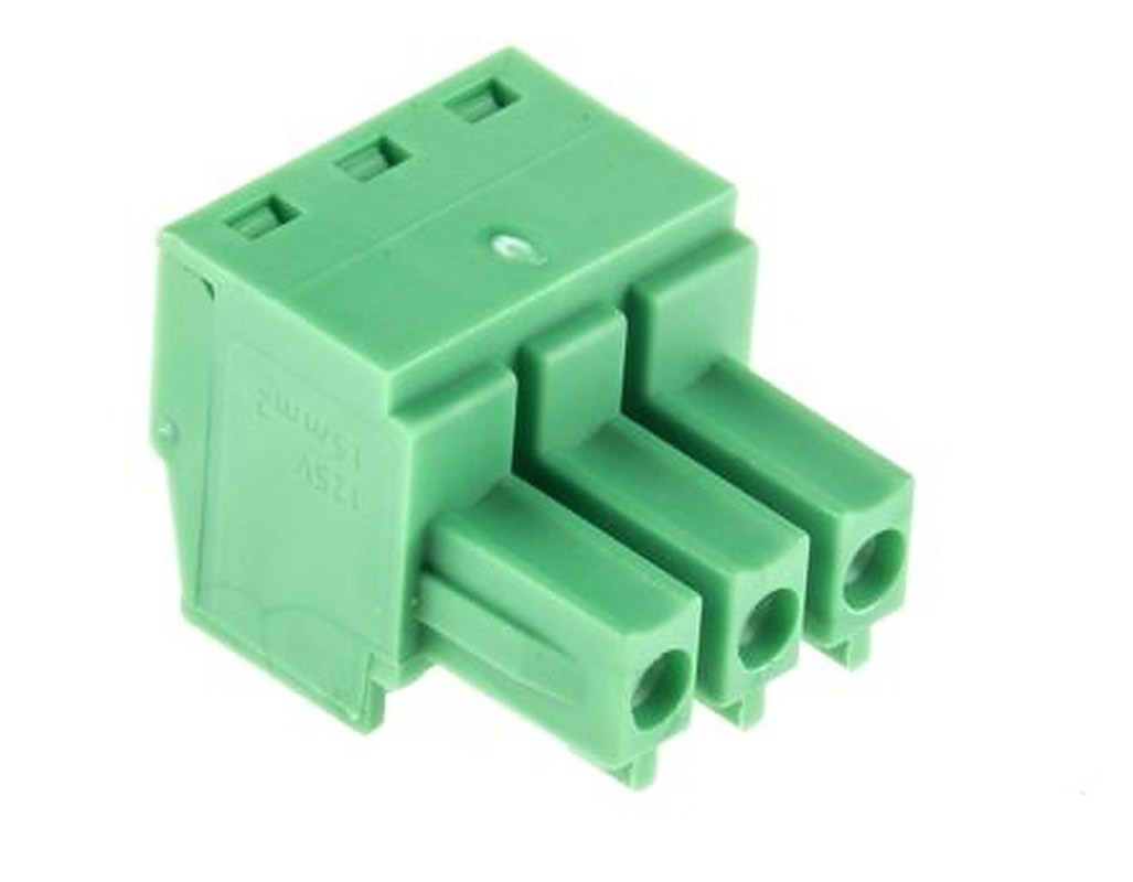 Phoenix Contact MC 1.5/3-ST-3.81 Series Pluggable Terminal Block, 3-Contact, 3.81 mm Pitch, 1 Row, 1803581