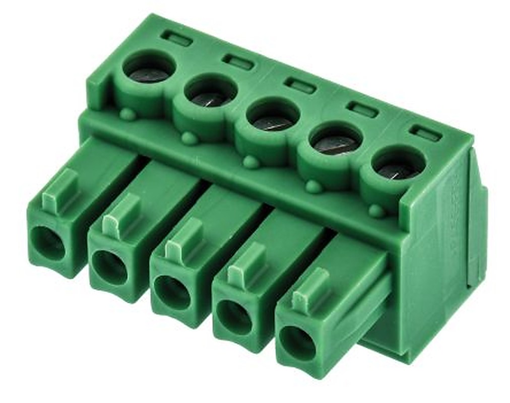 Phoenix Contact MC 1.5/5-ST-3.81 Series Pluggable Terminal Block, 5-Contact, 3.81 mm Pitch, 1 Row, 1803604