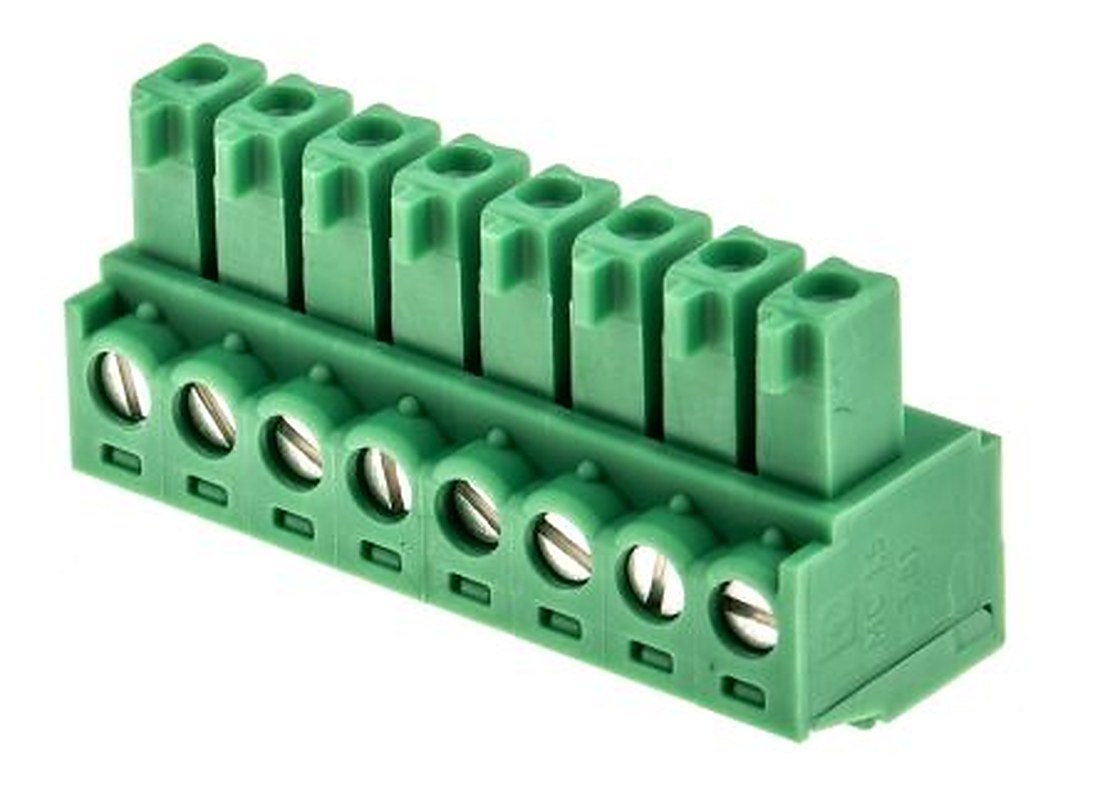 Phoenix Contact MC 1.5/8-ST-3.81 Series Pluggable Terminal Block, 8-Contact, 3.81 mm Pitch, 1 Row, 1803633