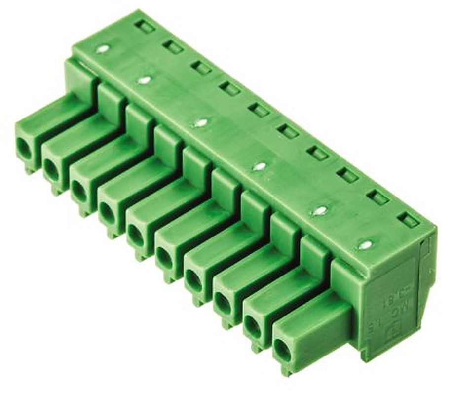 Phoenix Contact MC 1.5/10-ST-3.81 Series Pluggable Terminal Block, 10-Contact, 3.81 mm Pitch, 1 Row, 1803659