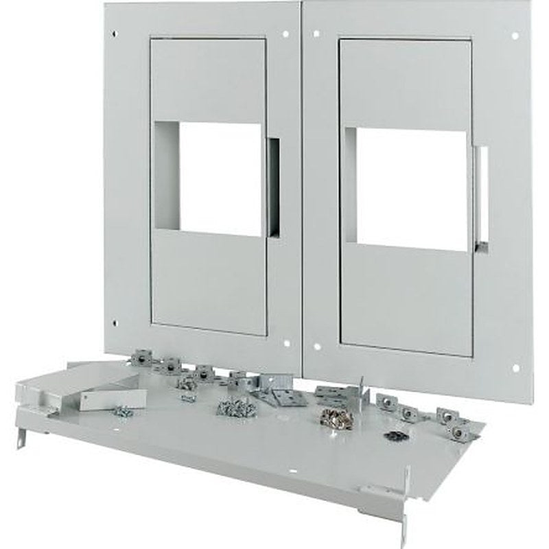 Eaton Grey 2 Gang Front Plate Steel Faceplate & Mount Plate