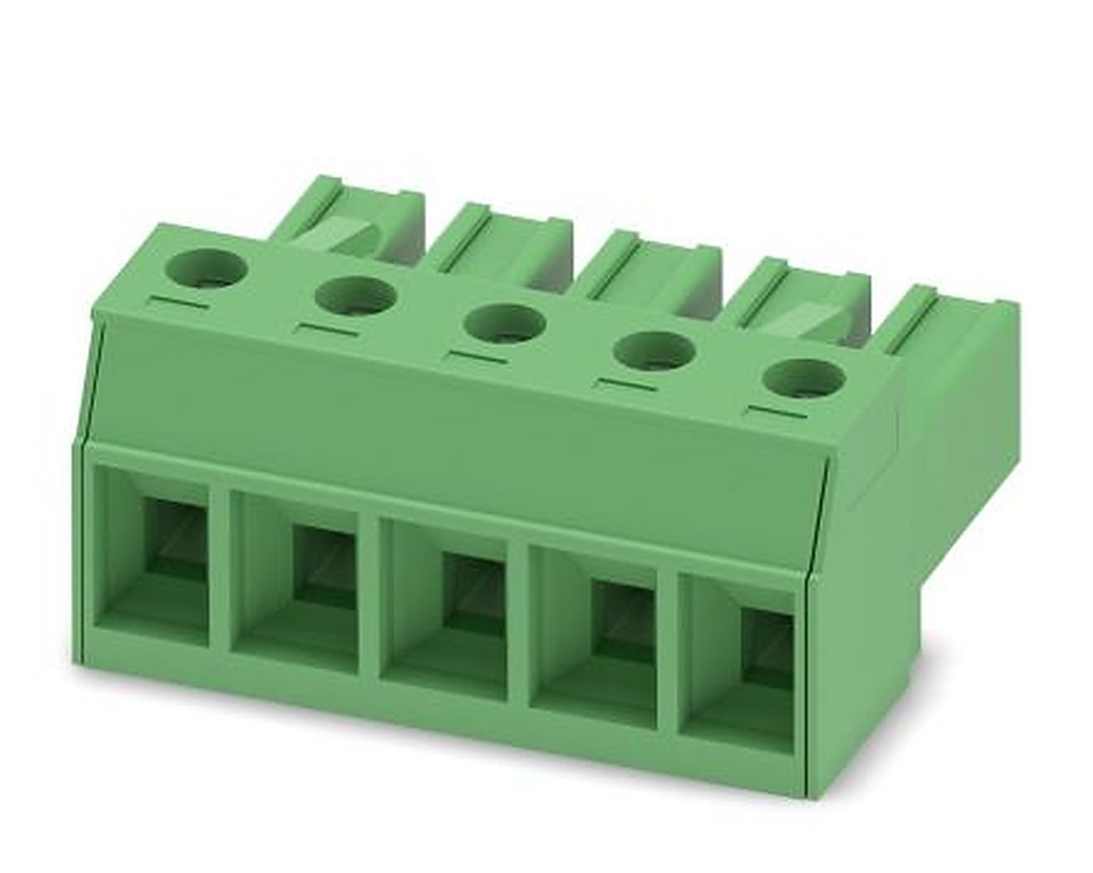 Phoenix Contact 62, PC 4/5-ST-7 Series Pluggable Terminal Block, 5-Contact, 7.62 mm Pitch, 1 Row, 1804933
