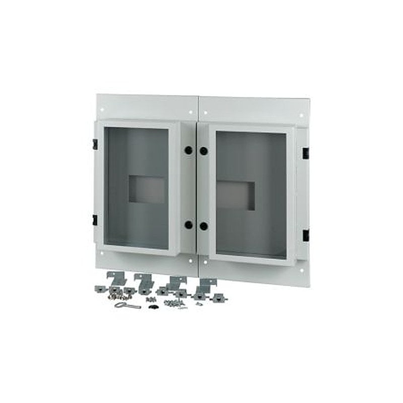 Eaton Grey 2 Gang Front Plate Steel Faceplate & Mounting Plate