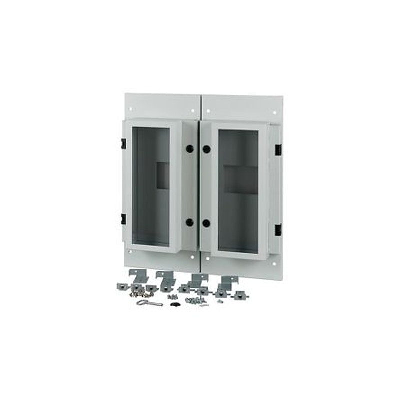 Eaton Grey 2 Gang Front Plate Steel Faceplate & Mount Plate