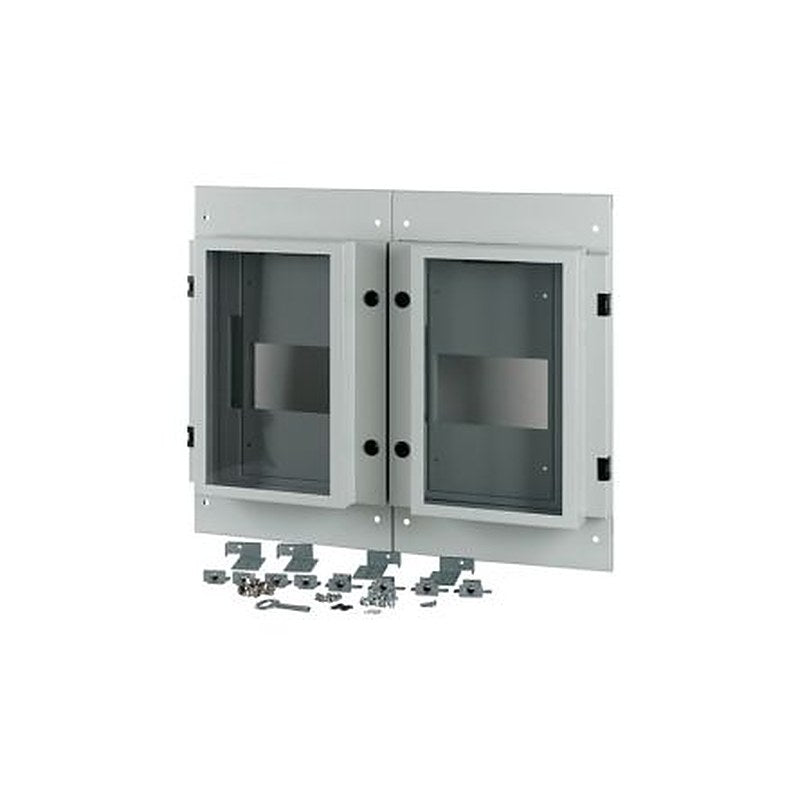 Eaton Grey 2 Gang Front Plate Steel Faceplate & Mount Plate