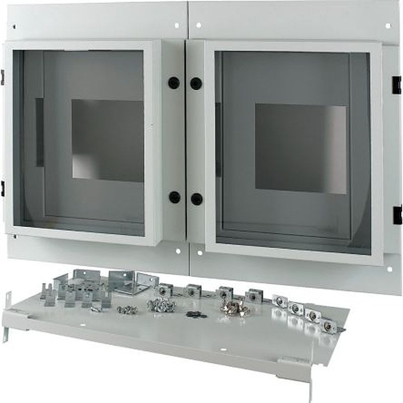 Eaton Grey 2 Gang Front Plate Steel Faceplate & Mount Plate